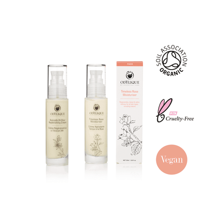 Duo de Crèmes Hydratantes Tempo à La Rose et Régénératrice à l'Avocat 24H