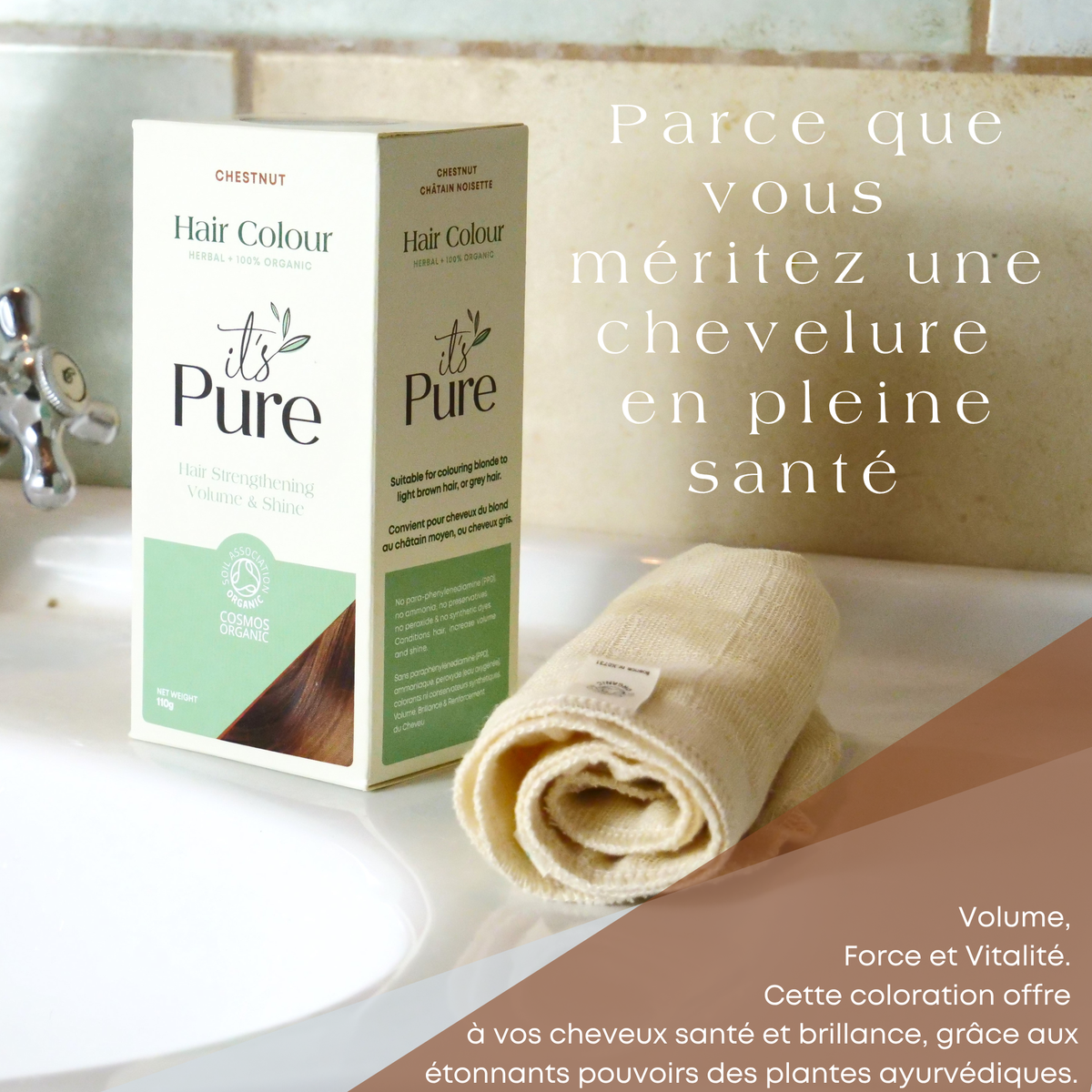 Coloration Végétale Châtain Noisette – Soin Naturel Sans PPD